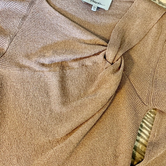 Phillip Lim- shimmer party blouse; ribbed knit - Picture 3 of 4